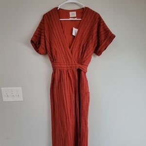 NWT Urban Outfitters Midi Wrap Dress Women's Size S Coastal Boho Hippie